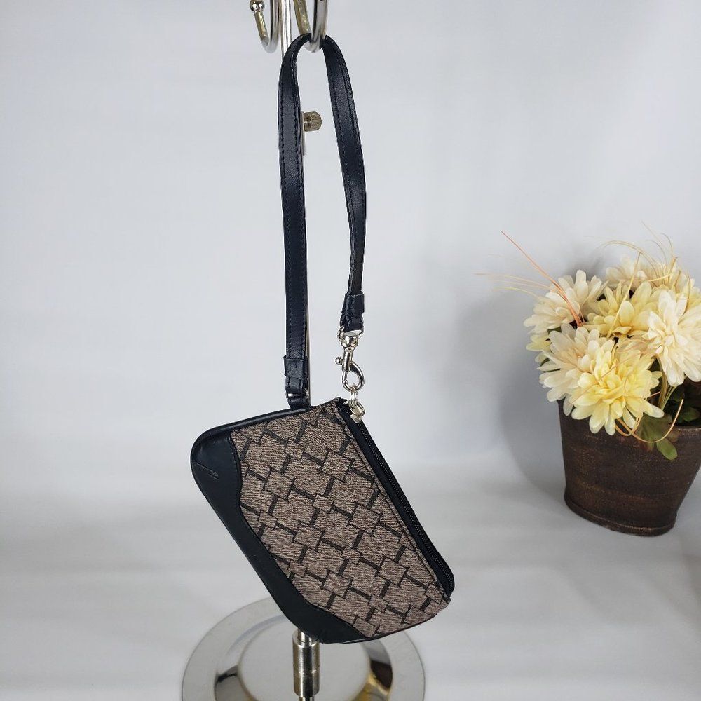 Longaberger Brown & Black Signature Wristlet